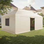 Žieminis pavėsinės uždangalas, tinka 3.66 x 6.10 m kietojo stogo pavėsinėms, visų oro sąlygų dviejų auk&scaron;tų pavėsinės uždangalas, uždaras sandėliavimo pastogės uždangalas
