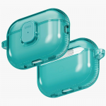 &bdquo;Uniq Glase Pro&ldquo; dėklas, skirtas &bdquo;AirPods Pro 3&ldquo; ausinėms, su užraktu &ndash; permatomas Mėlyna