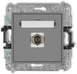 Karlik Elektrotechnik 27MGF-1 MINI Vieno antenos lizdas F tipo (SAT), nikeliuotas, pilkas matinis 27MGF-1