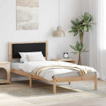 Lova Lovos rėmas Juoda 100 x 200 cm Kietos pu&scaron;ies mediena
