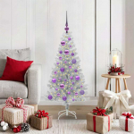 Kalėdų eglutė su 150 LED s stovu Sidabro 120 cm PET