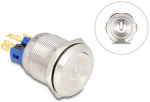 Delock Drucktaster zum Einbau 22 mm 6 x L&ouml;tanschluss LED baltas Powersymbol + Ring
