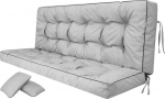 PillowPrim sėdimoji pagalvė sūpynėms, 150 cm, pilka, su atlo&scaron;u, lininiu užvalkalu