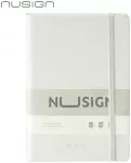 Deli Užra&scaron;ų knygelė &bdquo;Nusign&ldquo; A5, 96lapų, linijomis, PU vir&scaron;elis, baltos spalvos