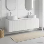 Vonios spintos komplektas 3 vnt. Balta 49,5 x 44,5 x 65 cm