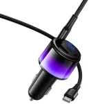 Automobilinis įkroviklis Hoco USB A + 2xUSB C PD QC3.0 57W su USB C į C kabeliu Z69B juodas