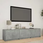TV staliukas TV spintelė su LED 165x34x40 cm Betono Pilka Dirbtinė mediena