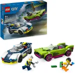 Klocki &bdquo;Bricks City 60415&ldquo; policijos automobilių gaudynės su &bdquo;Muscle Car&ldquo;