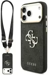 Dėklas Guess 4G Big 4G Classic Logo Big Strap Metal Mygtukai do iPhone 18 Pro Max / 17 Pro Max juoda