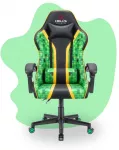 Hells Chair Vaiki&scaron;ka žaidimų kėdė su pagalvėlėmis, 125&ndash;160 cm ūgiui, žalia ir juoda