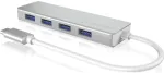 ICY BOX IB-HUB1425-C3 USB 3.2 Gen 1 (3.1 Gen 1) Type-C 5000 Mbit/s sidabrinis