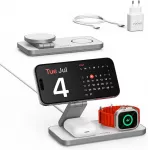 Voomy belaidė įkrovimo stotelė 3 viename, 15 W, Qi, USB-C, W3S