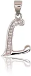 Diamond Sky Jewelry Sidabrinis raidės pakabukas su cirkoniais &bdquo;L&ldquo;