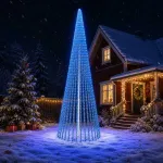 LED Kalėdų medis 470 cm 1504 LED Mėlyna Plienas Žalia