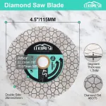 Lekomesh deimantinis diskas plytelėms 115 mm, skirtas porceliano, keramikos, plytelių, marmuro ir granito pjovimui ir &scaron;lifavimui