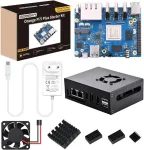 Orange Geeekpi Oranžinis Pi 5 Plus 16gb Lpddr4/4x Rockchip Rk3588 8 branduolių 64 bitų vienos plok&scaron;tės kompiuteris su emmc lizdu, Opi 5 Plus metalinis korpusas su ventiliatoriumi, oficialus Oranžinis Pi 5v 4a maitinimo &scaron;altinis, skirtas Oranžinis Pi  ...