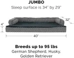 Furhaven pakaitinis &scaron;uns guolio užvalkalas, patogi sofa, pliu&scaron;inis ir dekoratyvinis, sofos stiliaus, skalbiamas skalbimo ma&scaron;inoje, diamond pilkas, jumbo (xl)