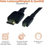 Micro Hdmi į Hdmi kabelis, 1.8m, 4k@60hz, 18gbps
