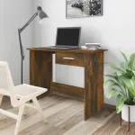 Stačiakampis ra&scaron;omasis stalas Vidaxl 0 50 x 100 x 76 cm, rudos spalvos atspalviai