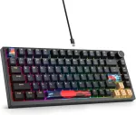 Solidee laidinė mechaninė žaidimų klaviatūra 75%, kar&scaron;tai keičiama mechaninė klaviatūra su tarpine, rgb ap&scaron;vietimas, qwerty 82 klavi&scaron;ų žaidimų klaviatūra, nkro klaviatūra su pasukamuoju ratuku (82 mėlynas samurai)