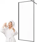 Invena walk-in sienelė 80x200 skaidri juodas rėmas 8 mm grūdintas stiklas