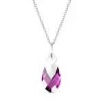 Diamond Sky Jewelry Sidabrinis kaklo papuo&scaron;alas moterims DiamondSky &bdquo;Baroque II (Amethyst Light Chrome)&ldquo; su Swarovski kristalais