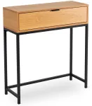 Mebel Elite Kosmetinis staliukas PETRA, 75 &times; 28 &times; 81 cm, ąžuolo ir juodos spalvos