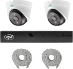 Vaizdo stebėjimo rinkinys NVR POE PNI House IP710J, 2 kameros PNI IP808J, 8MP ir pridedami laidai