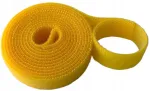 Veltinio dirželis kabelių tvarkymui, 20mm, 1m, geltonas