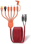 Lonnky saulės įkrovimo kabelis, skirtas saulės baterijoms, saulės generatoriams ir ne&scaron;iojamoms elektrinėms, saulės ki&scaron;tukas į adapterį, saulės baterijų adapteris 7-in-1, universalus saulės generatoriaus įkrovimo kabelis