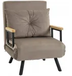 Sofa I&scaron;skleidžiamas fotelis Homcom, lova svečiams, iki 120 kg, &scaron;viesiai rudas