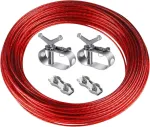 Vielos įtempimo virvė baseino tentams, 2 mm ilgio 40 m įtempiklis virvei baseino uždangalui, vielos virvės įtempiklis su plieniniu lynu vielos įtempimo virvė baseino uždangalui tvirtinti