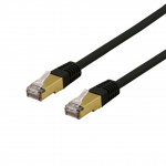 Kabelis DELTACO S/FTP Cat6a, delta certified, LSZH, 1m, juodas / SFTP-61SAH