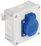 SINGLE SOCKET WITH JUNCTION BOX 2K/98X98/GN-230/EPN 250 V AC 16 A IP54 Elektro-Plast