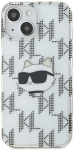 Apple iPhone 13 / 14 / 15 Karl Lagerfeld dėklas IML Choupette Head & Monogram (KLHCP15SHKLPCHT) skaidrus