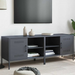 TV staliukas TV spintelės, 2vnt., antracito, 68x39x50,5cm, plienas