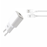 XO L73 įkroviklis | 12W | 2,4A + USB-C laidas 1 m, baltas