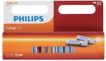 Philips LongLife AAA R03 1,5 V cinko baterijos, 12 vnt