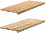 Palangės, 2 vnt, 100x40x2 cm, neapdorotas ąžuolo medienos
