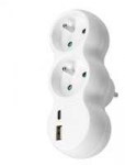 Solight P100USBC &scaron;akotuvas su USB A+C įkrovikliu 2 x 10A