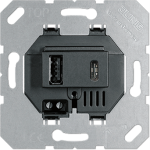 USB lizdas JUNG USB15CASW, juodas