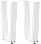 Kavos staliuko kojelės, V formos, 2 vnt., baltos, 28x(42-43,3) cm, plienas