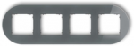 Karlik Elektrotechnik 28-28-IRSO-4 ICON Universalus keturgubas apvalus rėmas - stiklo efektas (rėmas: grafito dugnas: grafitas matinis) 28-28-IRSO-4