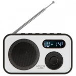 Adler | PLL AM/FM Digital Radio | AD 1906 | Alarm function | Baltas/Juodas