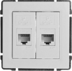 Kos Elektro System KOS Dvivietis lizdas KOS 66 kompiuteris 2 x RJ45 balta (660467)