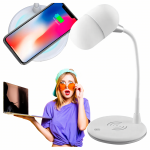 Realprices Naktinio stalo lempos indukcinis įkroviklis &bdquo;Bluetooth&ldquo; garsiakalbis Mokymosi mokykloje