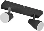 Lubinis &scaron;viestuvas Pavir&scaron;inis &scaron;viestuvas SPOT, 2xGU10, juodas, su 2x4,3W 2700K LED lemputėm