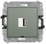 Karlik Elektrotechnik 61MCUSBBO-3 MINI vieno USB A tipo įkroviklis, maks. 10 W, 5 V, 2 A, be ženklinimo laukelio, skirtas naudoti su 61MCUSBBO-3