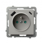 Ospel GP-1RZPUSBAC/m/82 SONATA Viengubas lizdas su įžeminimu ir srovės kelio skląsčiais, su USB A+C įkrovikliu, ka&scaron;myro spalvos GP-1RZPUSBAC/m/82