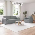 Sofa 2 pcs &Scaron;viesiai pilka Metalas